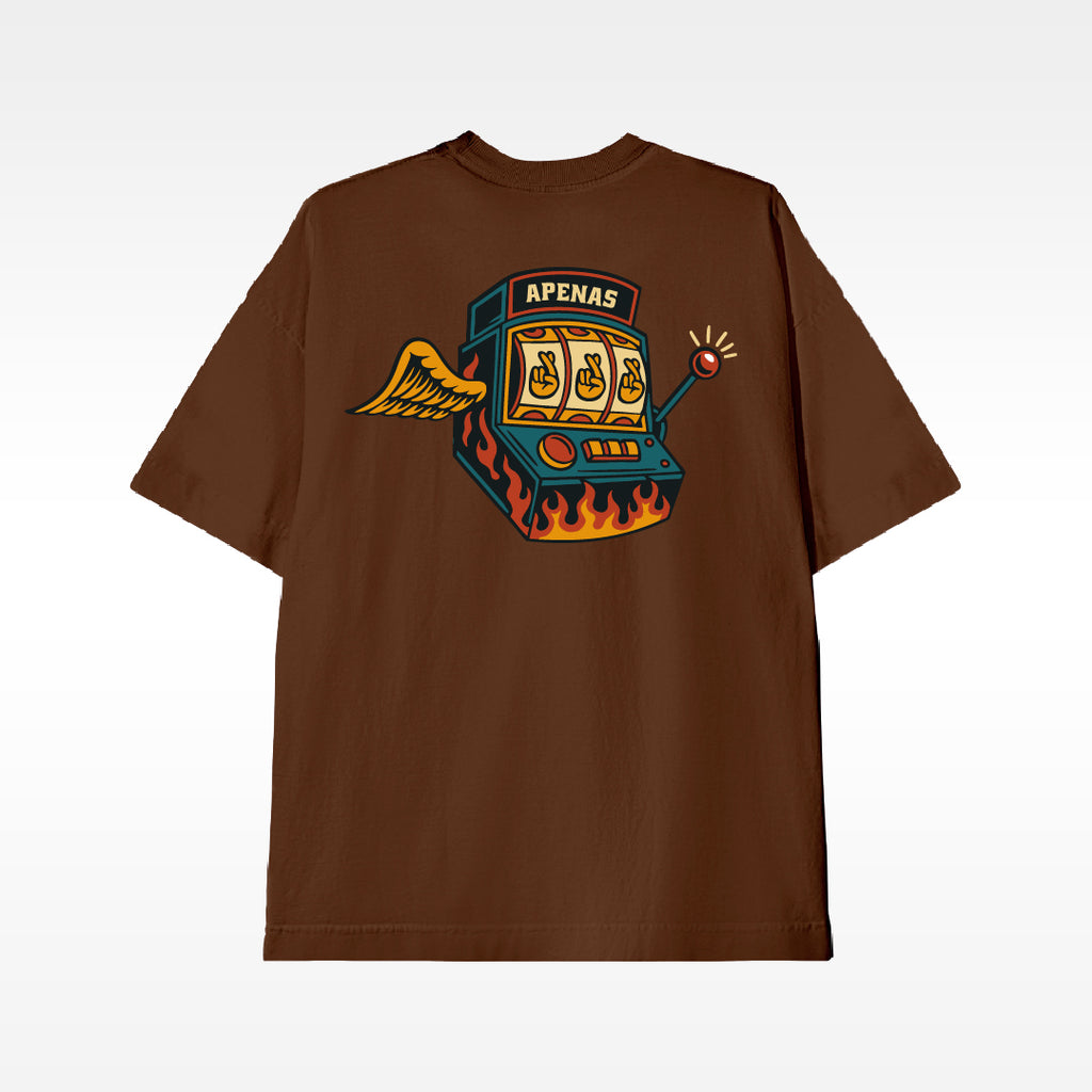 CAMISETA OVERSIZED SORTE - MARROM