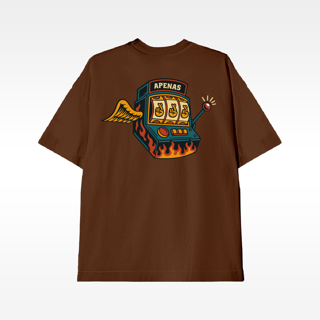 CAMISETA OVERSIZED SORTE - MARROM