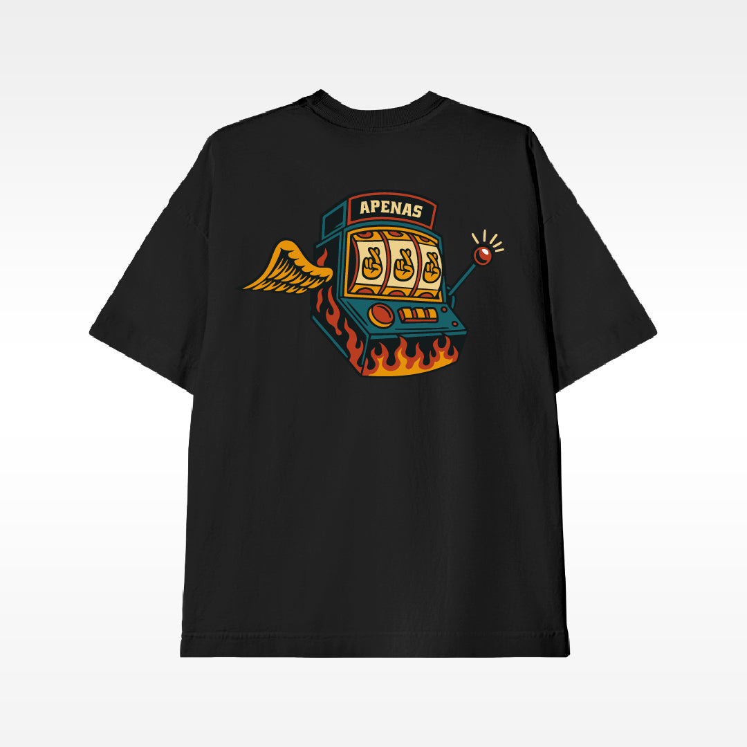 CAMISETA OVERSIZED SORTE - PRETA